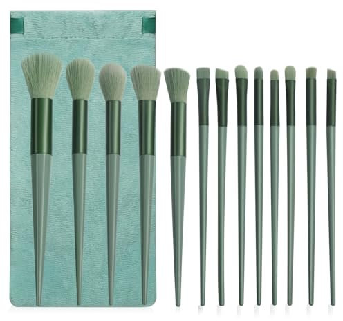 Juego de 13 brochas para maquillaje, set brochas base corrector sombra de ojos rubor cejas kit pinceles maquillaj profesional, brochas de maquillaje de viaje con bolsa de tela para principiantes