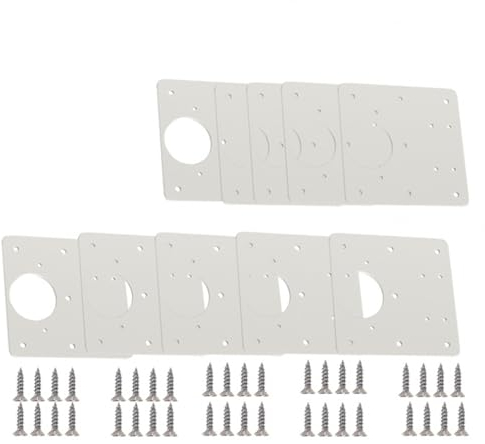 Scharnier-Reparaturplatte, 10-teiliges ABS-Schrankscharnier-Reparaturplatten-Set, Küchenschrank-Türscharnier-Befestigungslöcher, flache Befestigungsklammern