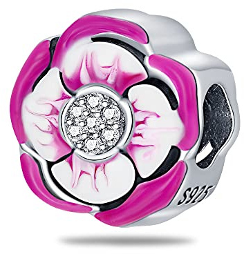 USA Stars Stripes Lucky Fish Cross Heart Eagle Moon Star Charm Bead Pendant 925 Sterling Silver Compatible With Pandora Charm Moments Bracelet (Enamel Crystal Pansy Flower Charm)