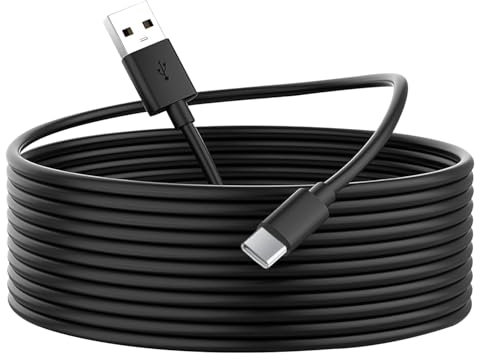 ANLINK Câble d'extension d'alimentation de 5M pour toutes les caméras ou appareils de sécurité compatibles USB-C, rallonge USB A vers Type C pour charger et synchroniser les données(Noir)
