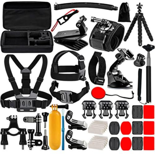 Reflex Camera 50 in 1 Action Camera Accessories Kit for the new GoPro Hero 13 and Hero 9-12, DJI Osmo Action 2, 3, 4, Pro 5, Insta360 Ace Pro/Ace Pro 2 Akaso and other Sports Cameras inc Durable Case