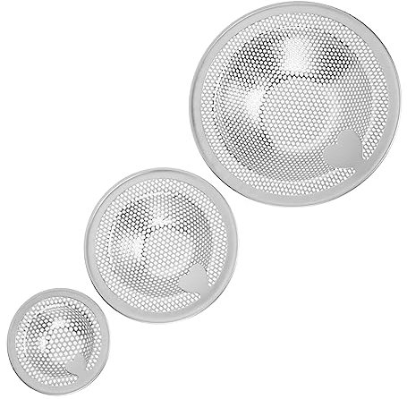 WOONEKY 3pcs Sink Drain Strainer Rack Kitchen Sink Strainer Corrosion Stainless Steel Hair Catcher Garbage Filter