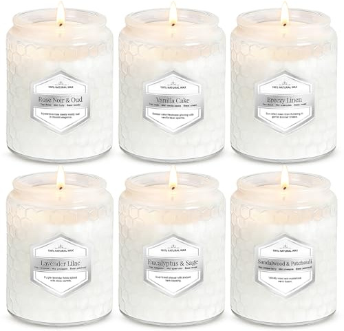 6 Pack Aromatherapy Candles for Home Scented, Gifts Sets for Women, 33 oz 240 Hour Long Lasting Natural Soy Wax Jar Candles Gifts for Women Birthday Valentine's Day