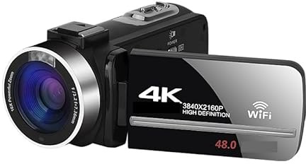 BAFEIYA Caméra vidéo Vlogging Caméra Enregistreur Caméscope Professionnel 4K caméra vidéo numérique for Le Streaming Vlog enregistreur 18X stabilisateur de Webcam en accéléré(No SD Card,Blauw)