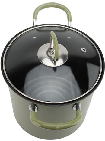 Friteuse 3L avec Panier, Poêle à Frire en Acier au Carbone avec Poignée en Silicone et Couvercle en Verre, Adaptée aux Tables de Cuisson à Gaz et à Induction, Adaptée à la