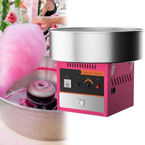 GESAIDES Cotton Candy Machine Commercial, Cotton Candy Maker Machine, Candy Floss Maker, with Stainless Steel Bowl, Sugar Scoop, for Family Party, Birthday