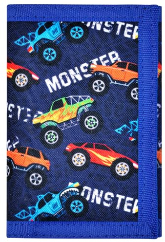 Lattlefnki Kids Wallet for Boys Trifold Wallet for Kids Ages 4-16 with Keychain Holder and Zippered Coin Pocket Durable Boy Wallets, Boys Wallet Gift Blue Car