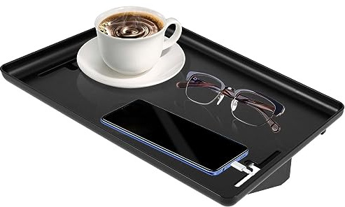 Bedside Shelf for Bed Bedside Storage Tray Heavy-Duty Detachable Bed Shelf Clip On Nightstand Tray Multifunctional Dorm Room Table Caddy Space Saving for Bedroom Dorm 32x23.3x5.3cm(Black)
