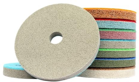SHENGG 7 pz/set 125mm 5 Spugna Tamponi for Lucidatura Marmo Granito Pietra Artificiale Lucidatura Strumento di Pulizia Disco Abrasivo Bagnato