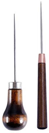 Artibetter 2 Stück Nähahle mit Holzgriff für Ledernähwerkzeuge und Schuhreparaturahlen für Selbstgemacht Projekte und Nähen von Schlafsäcken Braun