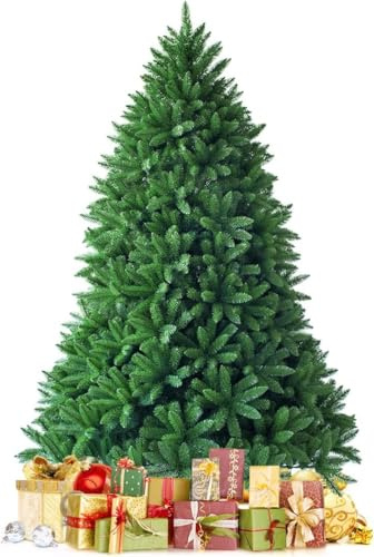 GOPLUS 150/180/225 cm Árbol de Navidad Artificial Automatica Verde, Decoración Navideña con Soporte de Metal, Árvore de Natal de Abeto Verde con Puntas de Ramas de PVC Ignífuga (150 cm)