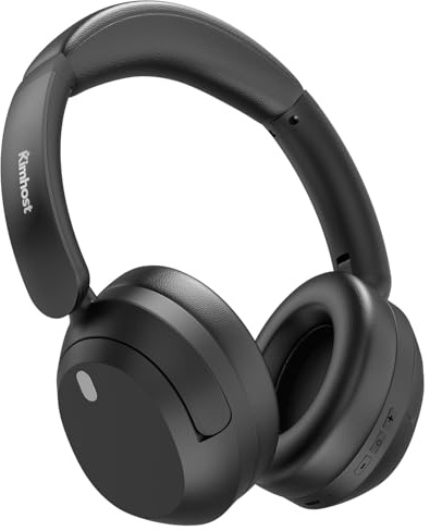 KIM HOST Active Noise Cancelling Headphones, Wireless Bluetooth 5.4 Over Ear Headphones with ENC Mic, 65H Playtime, HiFi Stereo Deep Bass, Lightweight Foldable Headset for Travel, Office, Home