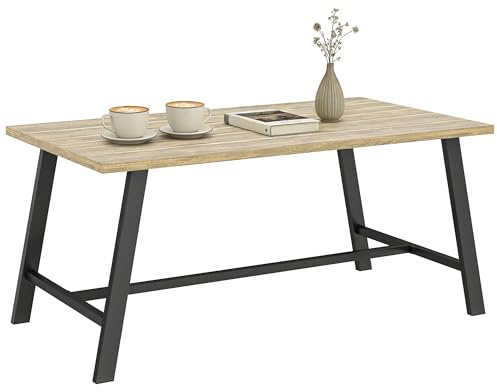 Outsunny Beistelltisch Gartentisch Metall Outdoor 100x55x45 cm Braun