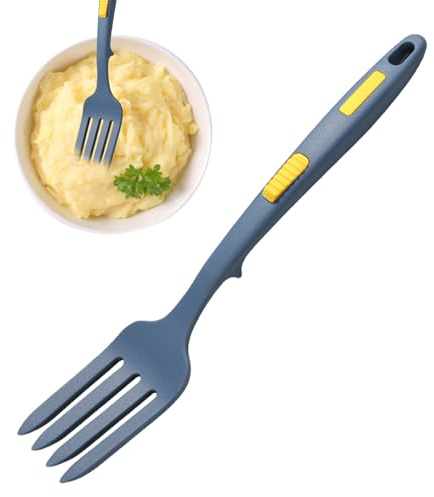 Forchetta Da Cucina In Silicone - Grande Utensile Multifunzionale Per Mescolare La Pasta | Attrezzo Da Cucina Resistente Al Calore Antiscivolo, Durevole, Per Mescolare, Filtrare, Schiacciare, Raschiar