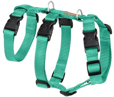 KOCH Sicherheitsgeschirr Comfort, mit Klickverschluss am Hals, Made in Germany, ausbruchsicher, Panikgeschirr Hund, Sicherheitsgeschirr mit Halsöffnung, Mint/M | 50-72cm