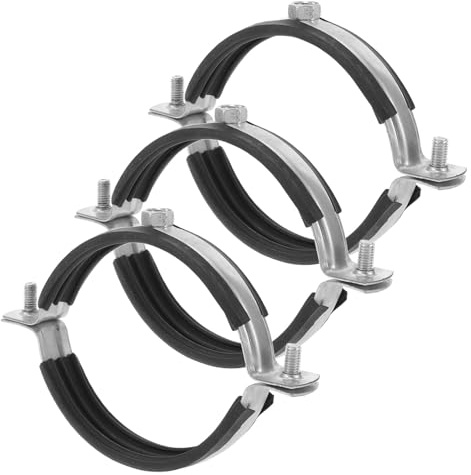 VILLCASE Abrazaderas Metálicas para Tubos de 90mm, Soporte de Tubería Galvanizado de Acero al Carbono, Paquete de 3 Piezas Montaje en Techo para Reparación Segura