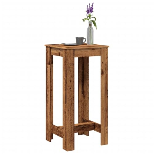 Traylux Mesa de bar con aspecto de madera envejecida, 51 x 50 x 103,5 cm, ahorra espacio, mesa de comedor para cocina, comedor, salón, muebles robustos con superficie lisa para gastronomía y familia