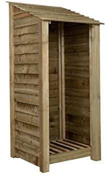 Arbor Garden Solutions wooden log store 6ft, firewood storage (W-79cm, H-180cm, D-88cm), natural finish (Without kindling shelf)