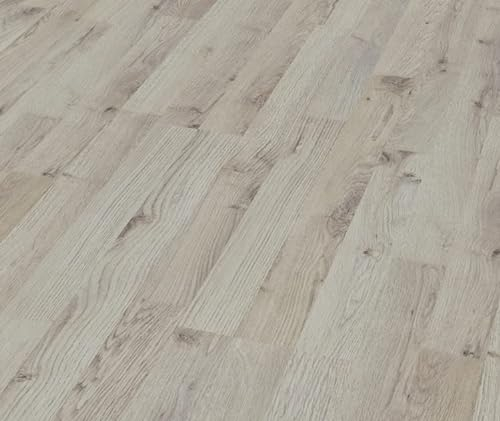 KRONOTEX Laminato Autunno Rovere Chiaro – Superior Basic Serie, fondo della nave in 193 × 1376 mm, spessore 6 mm, quadro in legno rustico, durevole e facile da pulire, 193 x 1376 mm, rovere chiaro