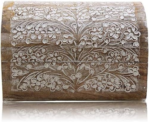 Tolles Geburtstagsgeschenkideen handgefertigt dekorative hölzerne Schmuckkiste Schmuck Veranstalter Andenkenkasten Schatztruhe Schmuckhalter Aufbewahrungsschloss Box Hauswarming Geschenke (White)