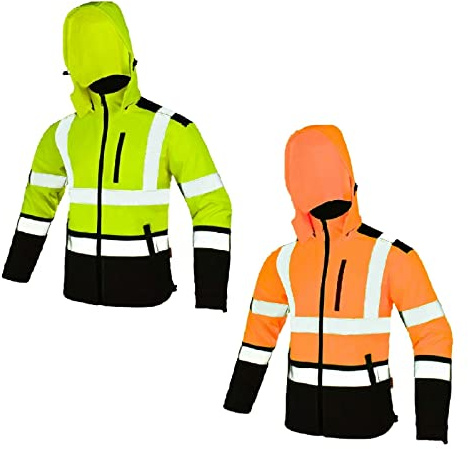 Art.Master Softshelljacke Arbeitsjacke Warnschutz Jacke Warnjacke Softshell Jacke mit Kaputze Gr.M-XXXL