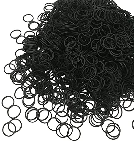 Rpanle Confezione da 1000 Mini Fasce Elastiche per Capelli Elastici a Treccia Morbida per Capelli per Bambini, Acconciatura da Sposa, Piccoli Dreadlock e Altro Ancora (Nero)
