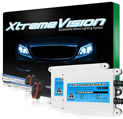 Xtremevision 55W AC Xenon HID Bundle with Slim AC Ballast (1 Pair) and H11 5000K - 5K Bright White Xenon Bulb (1 Pair), H11-5K-55W-AC-1, 5000K - Bright White