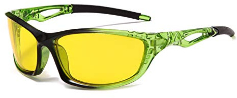 Long Keeper Occhiali da Guida per Uomo Donna Occhiali Lente Gialla per la Visione Notturna Antiriflesso Occhiali Guida Notturna Moda per Guida Corsa Sport