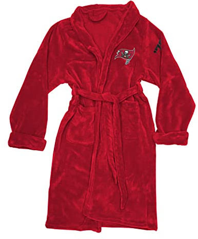 Northwest The Company Offizieller NFL Tampa Bay Buccaneers Bucs Herren-Bademantel mit Nummer, Größe L/XL, 66 x 119,4 cm