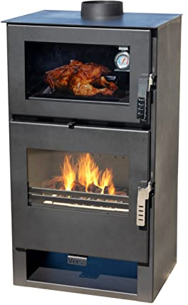 Kaminofen mit Backfach Verso F Holzofen 9 kW Kamin Ofen Holz Mehrfachbelegung Heizofen Holzofen