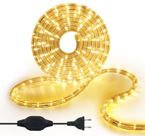 KISUFU 4M LED Strip Rope Lights,220V LED Lichtschlauch Außen,240 LEDs/m Indoor Warmweiß LED Fairy Lights for Garden Decoration,Outdoor LED Lichter Wasserdicht LED Tube