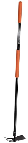 BLACK+DECKER Grubber mit Hacke BXGTTO7009 - Kombi-Werkzeug - Griff 148CM - Lange Zähne und Scharfe Hacke - Schwarz/Orange