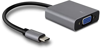 Metronic 395295 - Adaptador USB-C a VGA Macho a Hembra | Compatible DisplayPort Alt Mode | Resolución Full HD 1080p | Conecta portátil a Monitor, Proyector o TV | Plug and Play | Compacto y Portátil