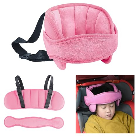 XINCHIA Kids Car Seat Travel Head Support Adjustable Toddler Headrest Support Band Head Strap Child Car Sleeping Pillow Neck Relief Pillow Soft Carseat Straps Cover for Car Plane Seat Travel Journey