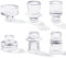 Toptime Candle Holders Set of 6, Glass Pinstripe Pattern, Reversible Tealight & Taper Holders for Wedding Dinner Party Festival