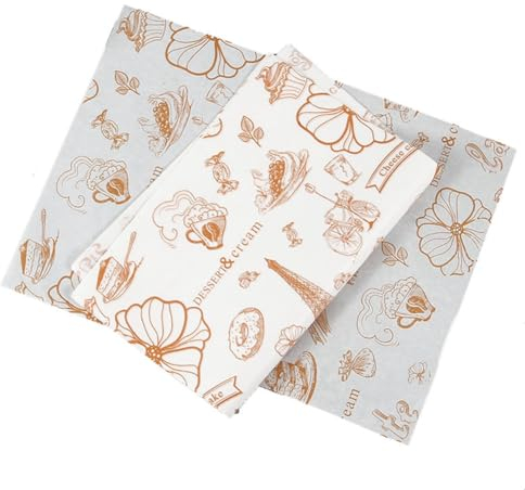 Yurosiay 100 Feuilles Papier Sulfurisé 38×28cm Grande Papier d'emballage Alimentaire Vintage Style Journal Papier Ciré Alimentaire Anti-adhésif Papier Alimentaire pour Fromage Sandwich Pain 1#