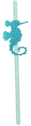 GLEAVI 12piezas Pajitas De Papel Diseño Caballito De Mar De Unidades Para Fiestas Pajitas Decorativas Ecológicas Para Beber Accesorio Para Eventos y Cócteles