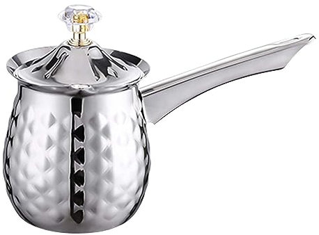 kesurpae Cafetière Turque Classique avec Longue poignée pour Cadeaux de noël au café, Argent, 200 ML