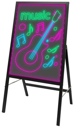 Tableau publicitaire lumineux à LED, 50 x 70 cm, avec 7 couleurs de lumière, 11 modes clignotants, 8 surligneurs, télécommande, tableau publicitaire pour la décoration