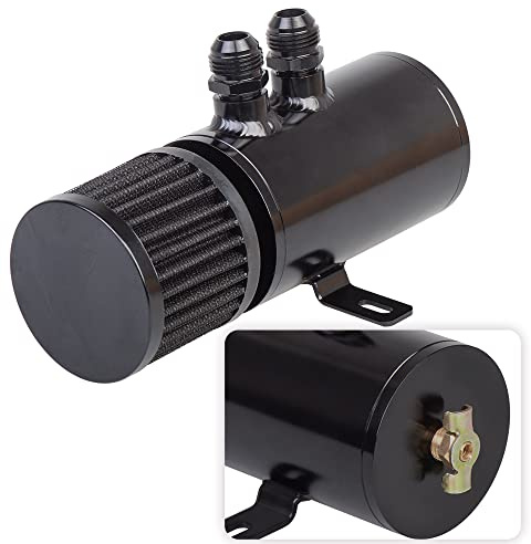 ZHSYMX 10AN Baffled Oil Catch Can,Oil Breather Tank with Breather Filter 2 Ports 750ml