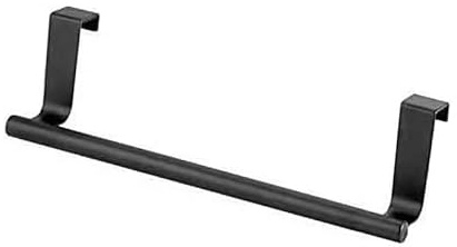 Dörrhanddukshållare kök, diskhanddukshållare, dörrkrok krokskena, dörrhanddukshållare, för badrum och sovrum, 23 cm, svart