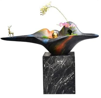 Fontaine à Eau, Décoration d'eau d'entrée de Porte, Grande Fontaine d'eau à Circulation au Sol du Salon, décoration de Paysage de Fontaine de Jardin, Décoration d'eau intérieure/extérieure(Noir)