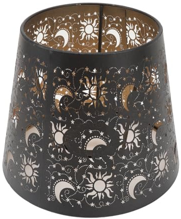 Schatten-Lampenschirm, Eisen-Lampenabdeckung mit Ausgehöhlten Bäumen, Sonne-Mond-Stern-Schatten, E27-E26-Installation, Moderner Metall-Lampenschirm für Tischlampen-Stehleuchte