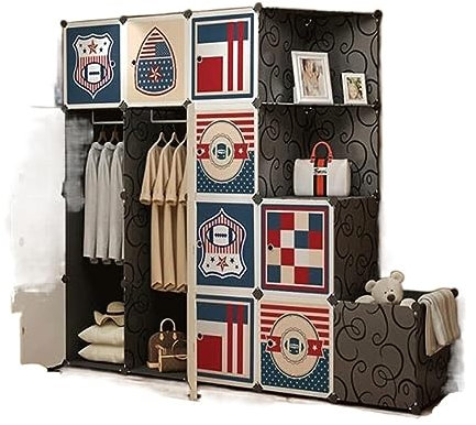 MEIZHITU Wardrobe Closet Schrank Kleiderschrank Für Schlafzimmer, Minimalistischer Kleiderschrank Für Aufhängen Von Kleidung Closet Aufbewahrungsschrank(183 * 47 * 147 cm)