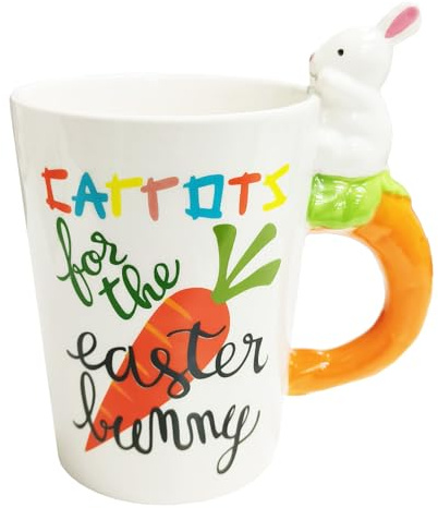 Bocguy Tazza di coniglio, tazza di Pasqua, mug 3D, simpatica tazza di animale, tazze in ceramica, simpatiche tazze 3D, divertenti regali per Pasqua, compleanno, anniversario