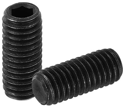 QUARKZMAN 10 Stück Gewindestifte, M5x12mm Madenschrauben 304 Edelstahl Kopf-Innensechskant-Set-Schrauben Flachpunkt-Grubenschraube für Türgriffe, Leuchtenreparatur, Schwarz