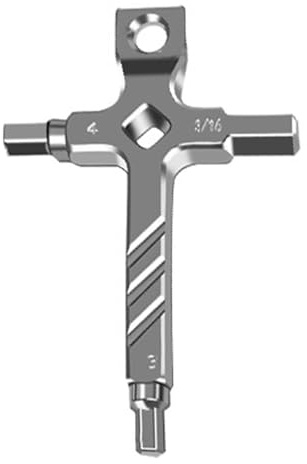 Sanerfa Llave hexagonal Allen para fotografía, herramienta múltiple 4 en 1, juego de 3 mm, 4 mm, destornillador de cabeza plana 3/16 de acero inoxidable