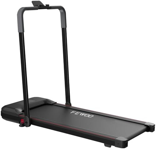 Laufband für Zuhause, FEWOO Tragbares Laufband für Home Office, 2.25HP Kompakte Faltbare Laufmaschine mit Fernbedienung