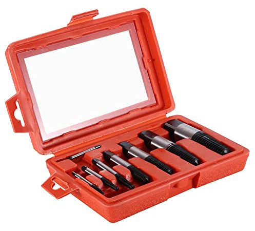 8pcs Gebrochener Schraubenextrakt Beschädigter Schrauben Remover Rosty Rohrschraubenscheibe mit Geformter Kiste für Haushalt und Professionelle Verwendung