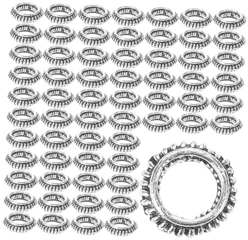 Happyyami 100 Piezas Círculos de Metal para Trenzas de Cabello Accesorios de Decoración para Dreadlocks Anillos de Gran Agujero para de Pelo Adornos para Mujer Color Negro